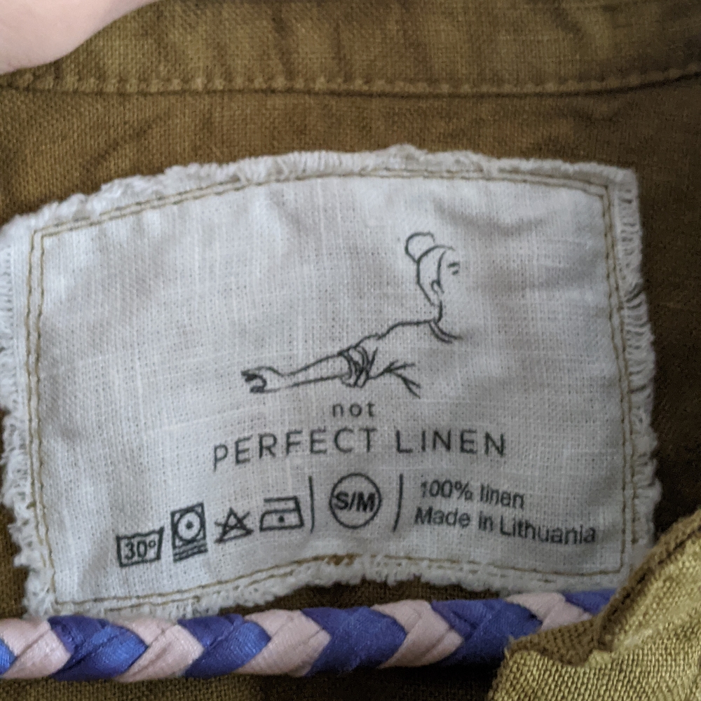 Olive Linen Tunic Dress by notPERFECTLINEN - Picture 4 of 9
